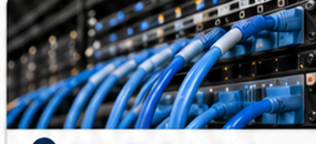 Structured cabling with blue network cables